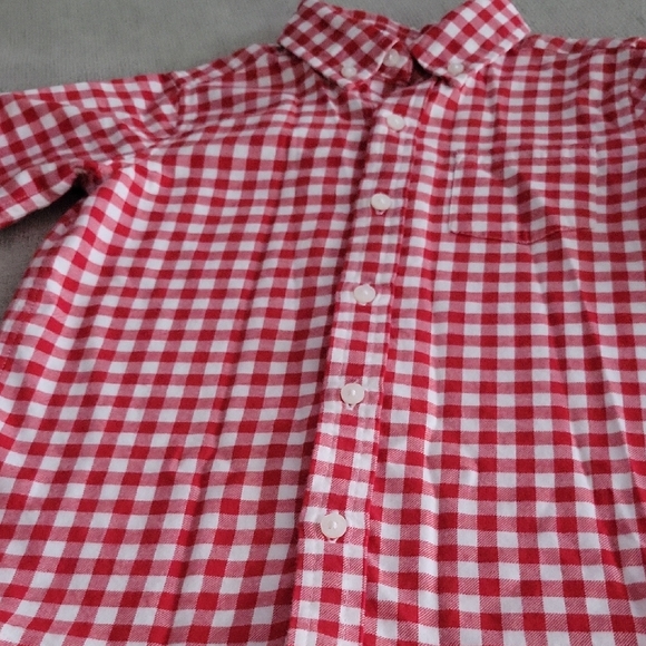 Janie and Jack Red and White Checkered Button Down Shirt - Picture 2 of 6